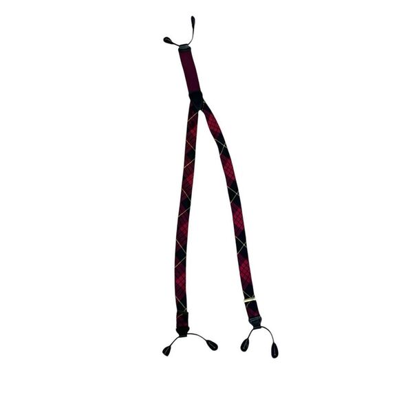 UNIQUE Men Trafalgar plaid print Formal End Braces ONE SIZE Suspenders Plaid Si - Picture 4 of 6